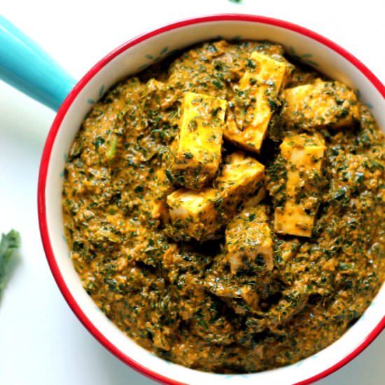 Kale Paneer Curry - Recipe photo by happyveggiekitchen