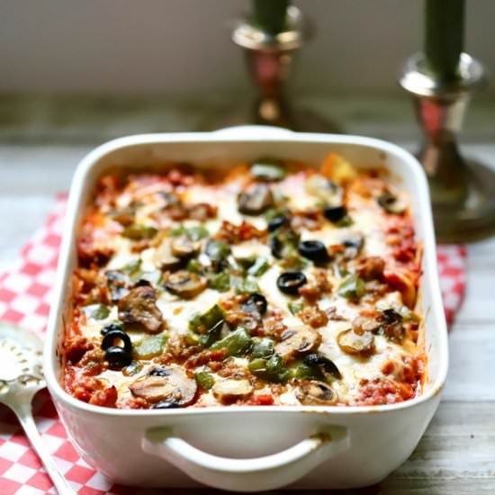Supreme Pizza Casserole - Recipe photo by Grits and Pinecones