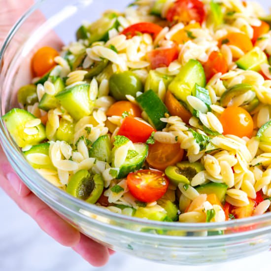 Lemon Orzo Pasta Salad - Recipe photo by inspiredtaste