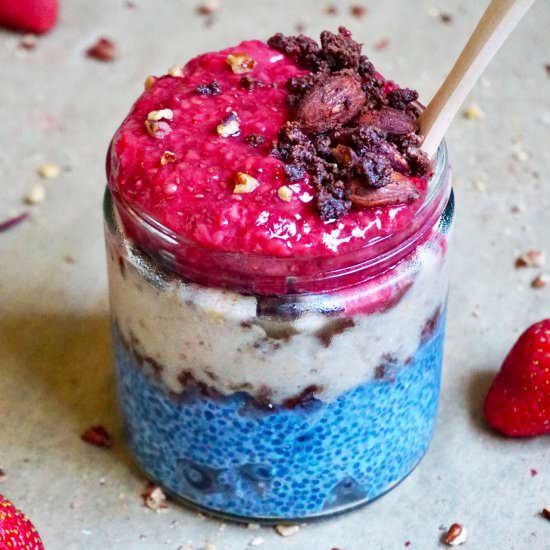 Vegan 4th of July Breakfast Parfait - Recipe photo by Animagus Eats