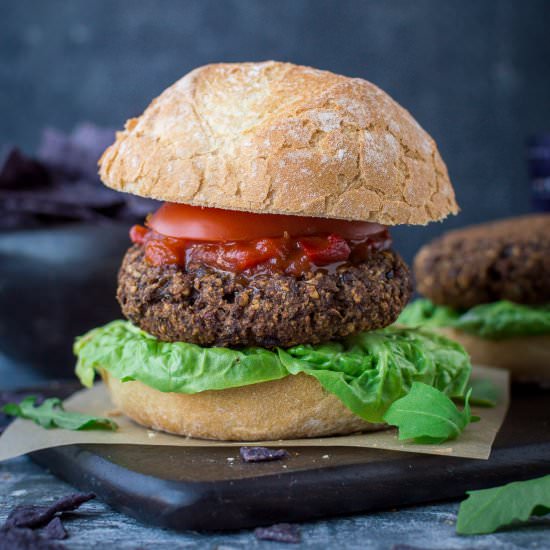 Vegan Mushroom Lentil Burgers - Recipe photo by Domestic Gothess