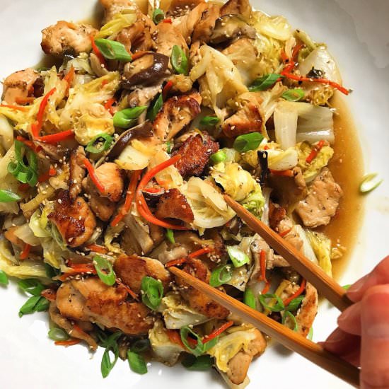 Paleo Chicken Cabbage Stir-Fry - Recipe photo by IHeartUmami