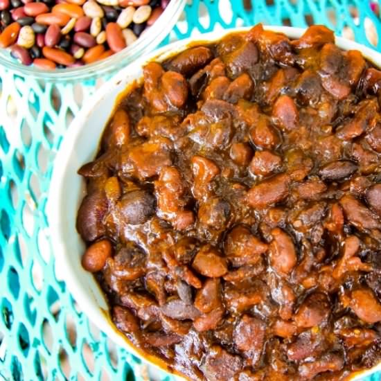 Instant Pot Whiskey Baked Beans - Recipe photo by Messy Cutting Board