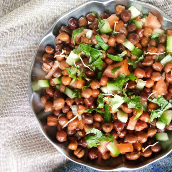 Steamed Kala Channa Salad - Recipe photo by Mildlyindian