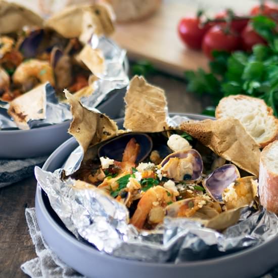 Baked Prawn & Pipi Parcels - Recipe photo by Belly Rumbles