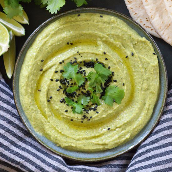 Cilantro Jalapeño Hummus - Recipe photo by proportionalplate