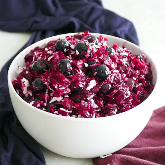 Red, White & Blue Beet Slaw - Recipe photo by its_a_vegworld_afterall