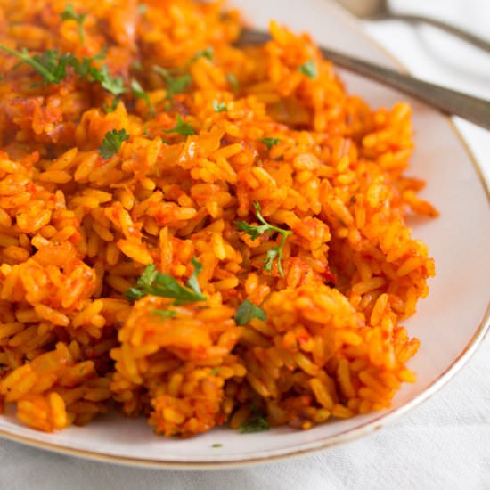 Spicy Jollof Rice with Tomatoes - Recipe photo by adinutza