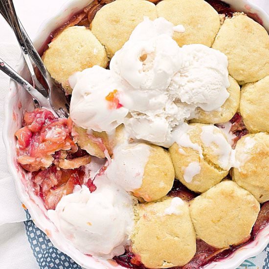Lemon Cookie Summer Fruit Cobbler - Recipe photo by trufflesandtrends