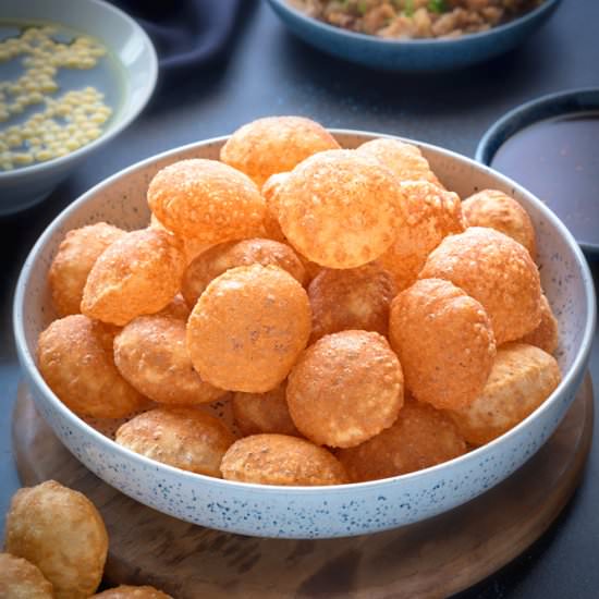 Crisp fried puri for pani puri - Recipe photo by cubesnjuliennes