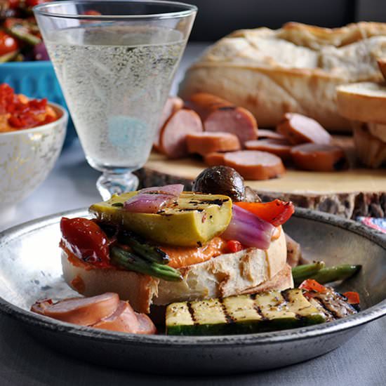Grilled Veggie & Hummus Sandwiches - Recipe photo by A Little and A Lot