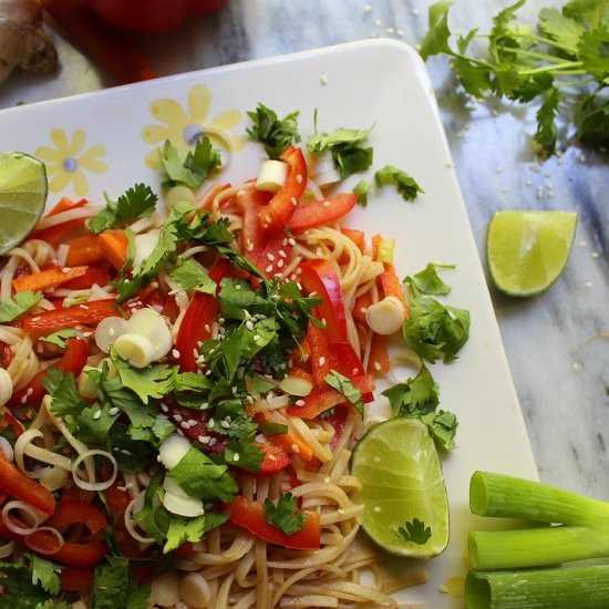 Chili Lime Rice Noodle Salad - Recipe photo by vegancabinlife
