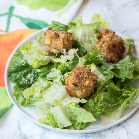 Chicken Caesar Salad Meatballs - Recipe photo by lemonandmocha