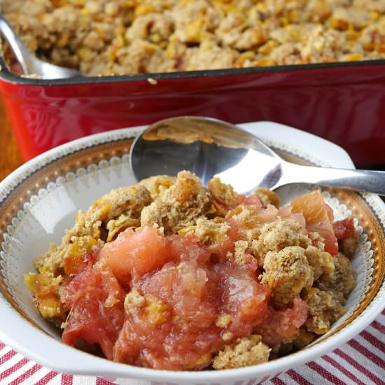 Gluten Free Apple and Rhubarb Crisp - Recipe photo by tastyglutenfreecooking