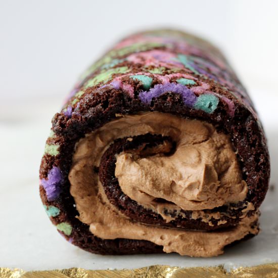 Chocolate Patterned Roll Cake - Recipe photo by flourandspice