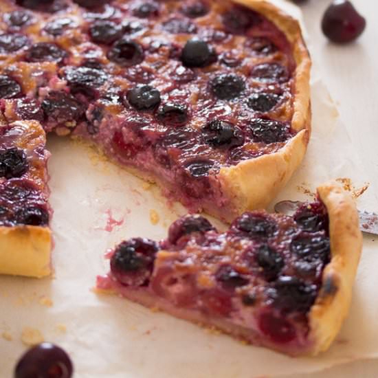 Swiss Fresh Cherry Tart or Flan - Recipe photo by adinutza