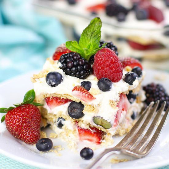 No Bake Summer Berry Icebox Cake - Recipe photo by Suburban Simplicity