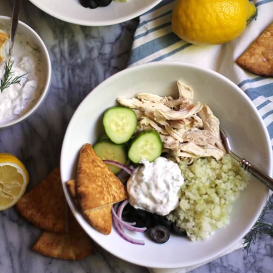 Greek Cauliflower Rice Bowls - Recipe photo by suebeehomemaker