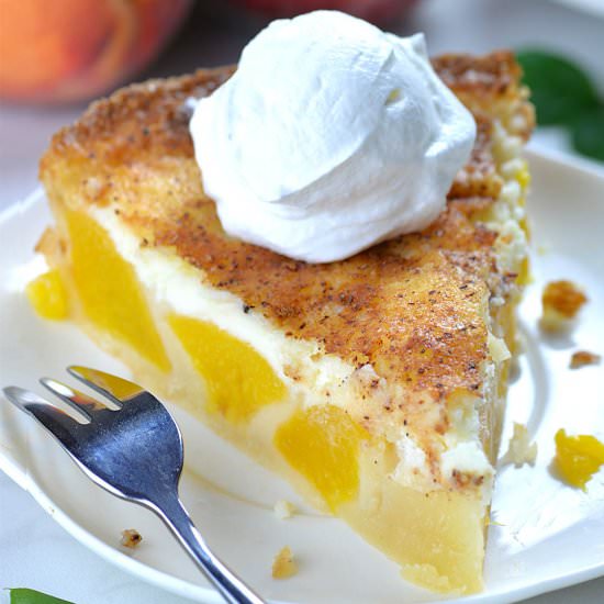 Peaches and Cream Pie - Recipe photo by omgchocolatedesserts