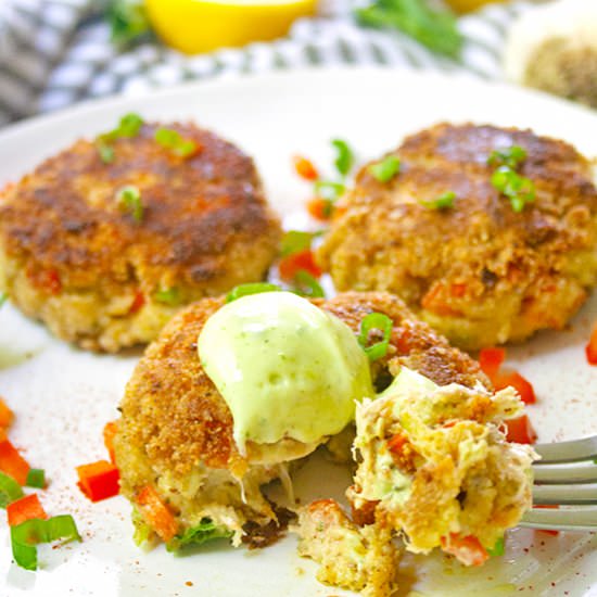 Lemon Basil Crab Cakes - Recipe photo by brightrootskitchen