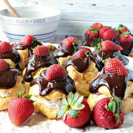 Chocolate Strawberry Ecliars - Recipe photo by Kudos Kitchen by Renee