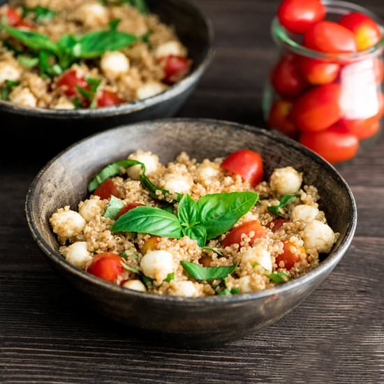 Balsamic Caprese Quinoa Salad - Recipe photo by JoyFoodSunshine