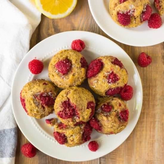 Lemon Raspberry Muffins - Recipe photo by wellplated