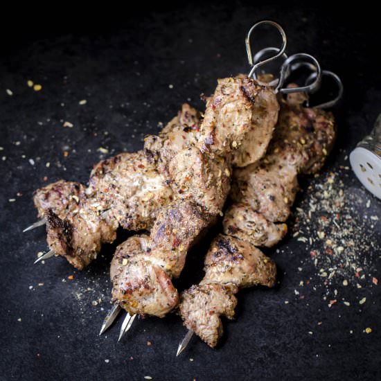 Asian BBQ Pork Skewers - Recipe photo by xiaoeats