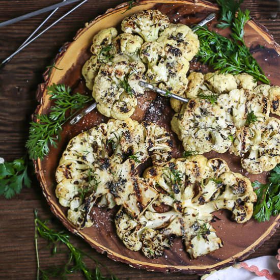 Lemon Grilled Cauliflower Steaks - Recipe photo by whatshouldimakefor