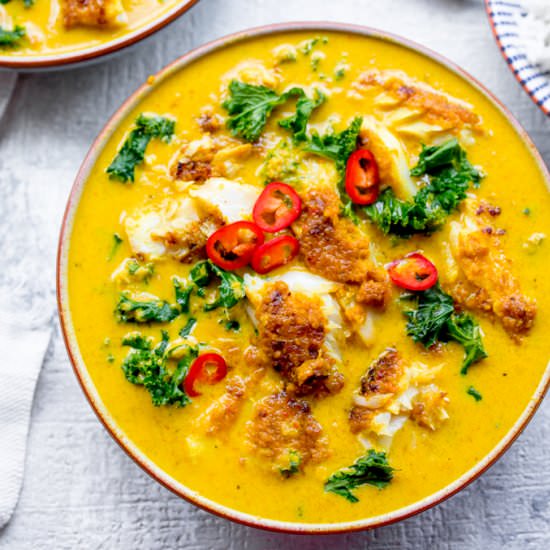Thai Fish Yellow Curry - Recipe photo by KitchenSanctuary
