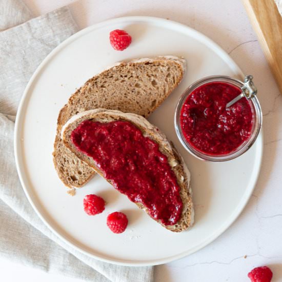 Raspberry Flax Jam - Recipe photo by elizabethchloe