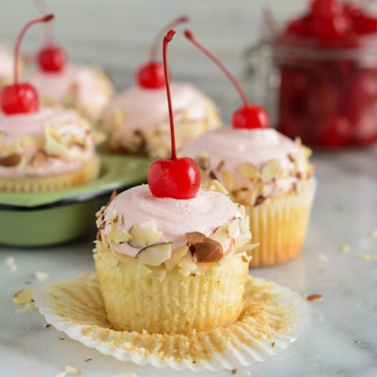 Cherry Almond Cupcakes - Recipe photo by TheCakeChica