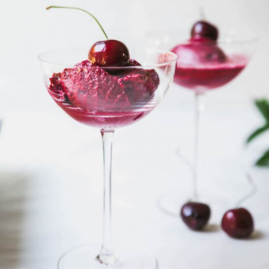Cherry Sorbet - Recipe photo by Never Not Hungry
