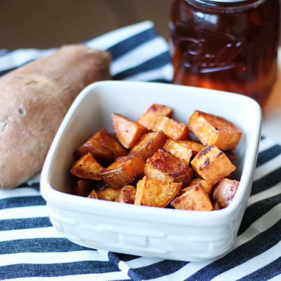 Maple Cinnamon Sweet Potatoes - Recipe photo by thygoodness