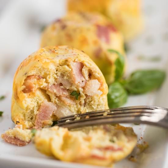 Keto Bacon Cheddar Egg Bites - Recipe photo by MakeAheadMealMom