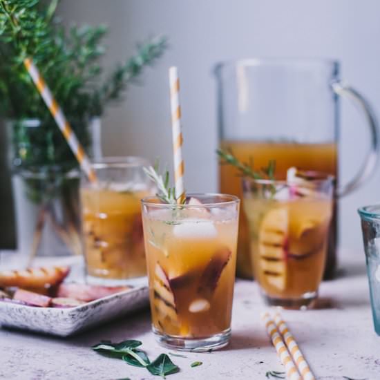 Grilled Nectarine Rosemary Iced Tea - Recipe photo by PlayfulCooking