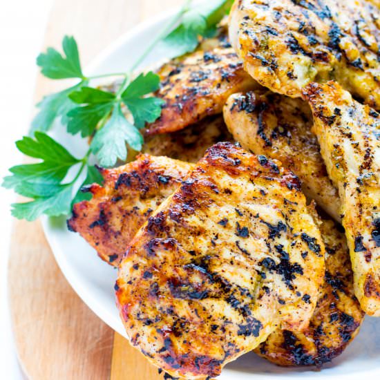 Grilled Lemon Rosemary Chicken - Recipe photo by No Plate Like Home