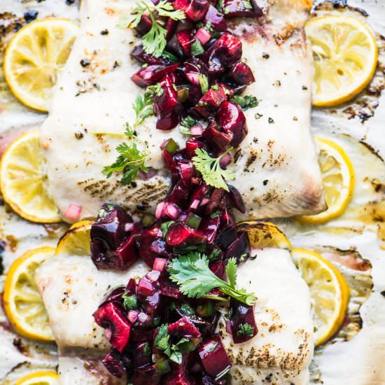 Whitefish with Cherry Salsa - Recipe photo by theviewfromgreatisland