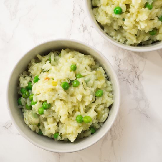 Broad Bean and Pea Risotto - Recipe photo by FriFran