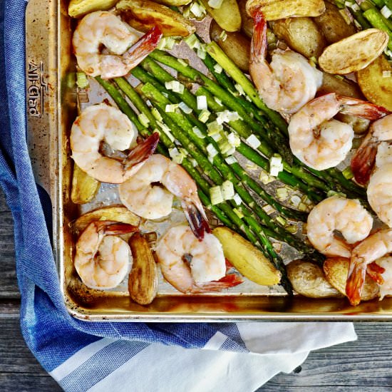Sheet Pan Garlic Shrimp - Recipe photo by simmerandsauce