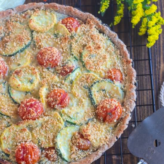 Vegan Tomato Zucchini Tart - Recipe photo by VeganVigilante