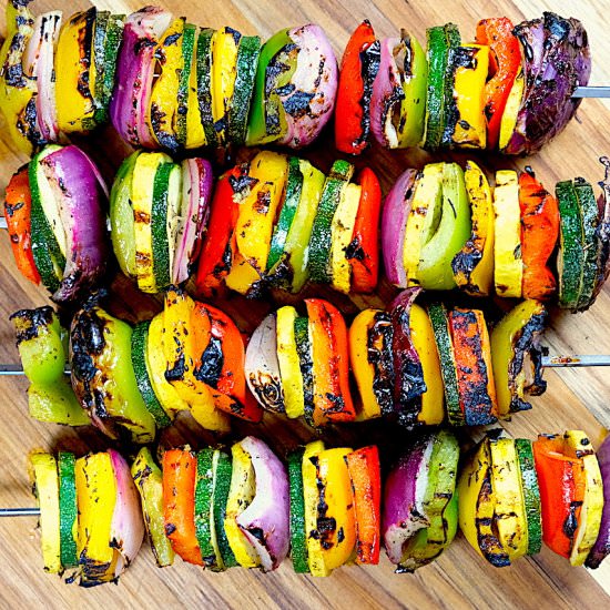 Grilled Veggie Skewers - Recipe photo by SipsNibblesBites