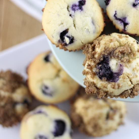 Lemon Blueberry Crumblecakes - Recipe photo by forkingup