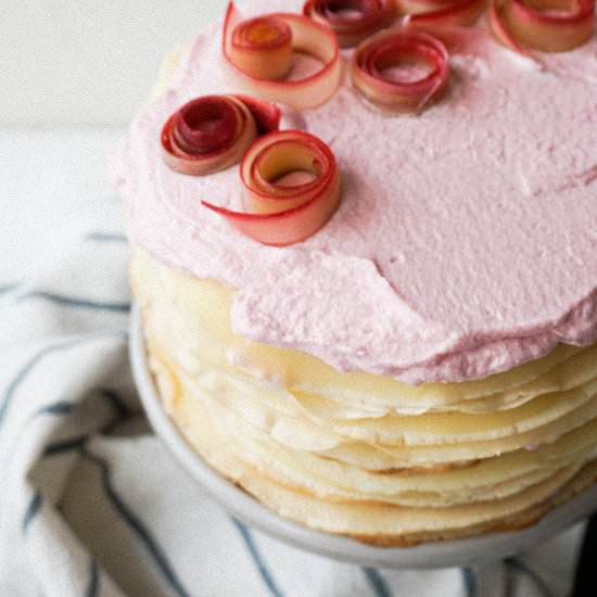 Mini Rhubarb Crepe Cake - Recipe photo by EatChoFood