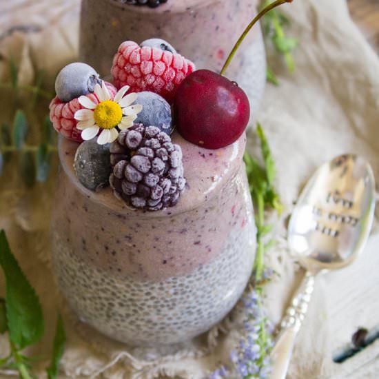 Braspberry Layered Chia Pudding - Recipe photo by cookingwithawallflower