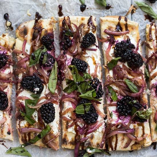 Goat Cheese Blackberry Flatbread - Recipe photo by Kiwi and Carrot
