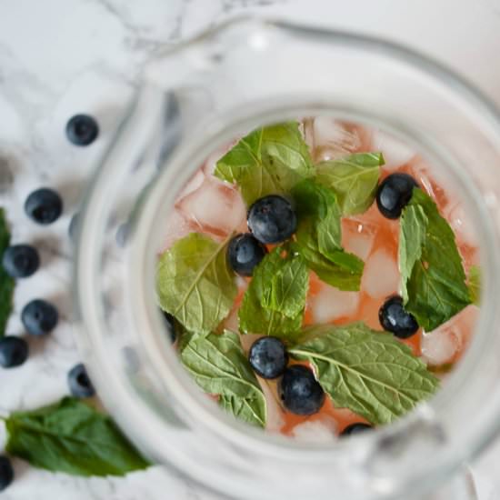 Blueberry Mint Kombucha Sangria - Recipe photo by asavoryfeast