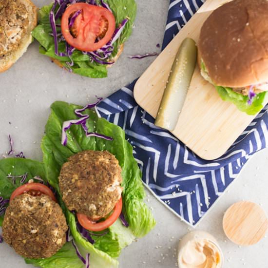 Vegan Mushroom Tofu Burgers - Recipe photo by mindfulavocado