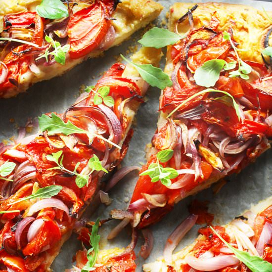 MEDITERRANEAN Flatbread - Recipe photo by Sylia from 30 Days of Greek Food