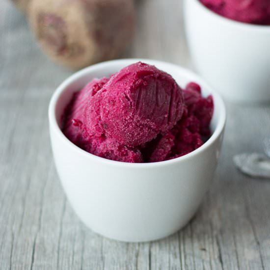 Honey Roasted Beet Nice Cream - Recipe photo by hotpankitchen